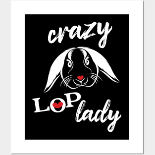 Crazy lop lady miniature lop eared rabbit lover Posters and Art